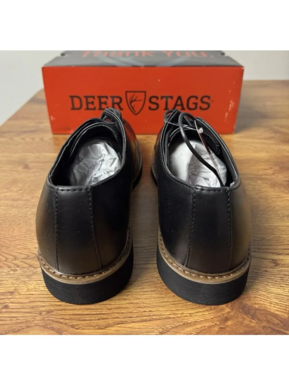 Deer Stags Denny Boys Round Oxford Shoes in Black Size 5.5 M Big Kid